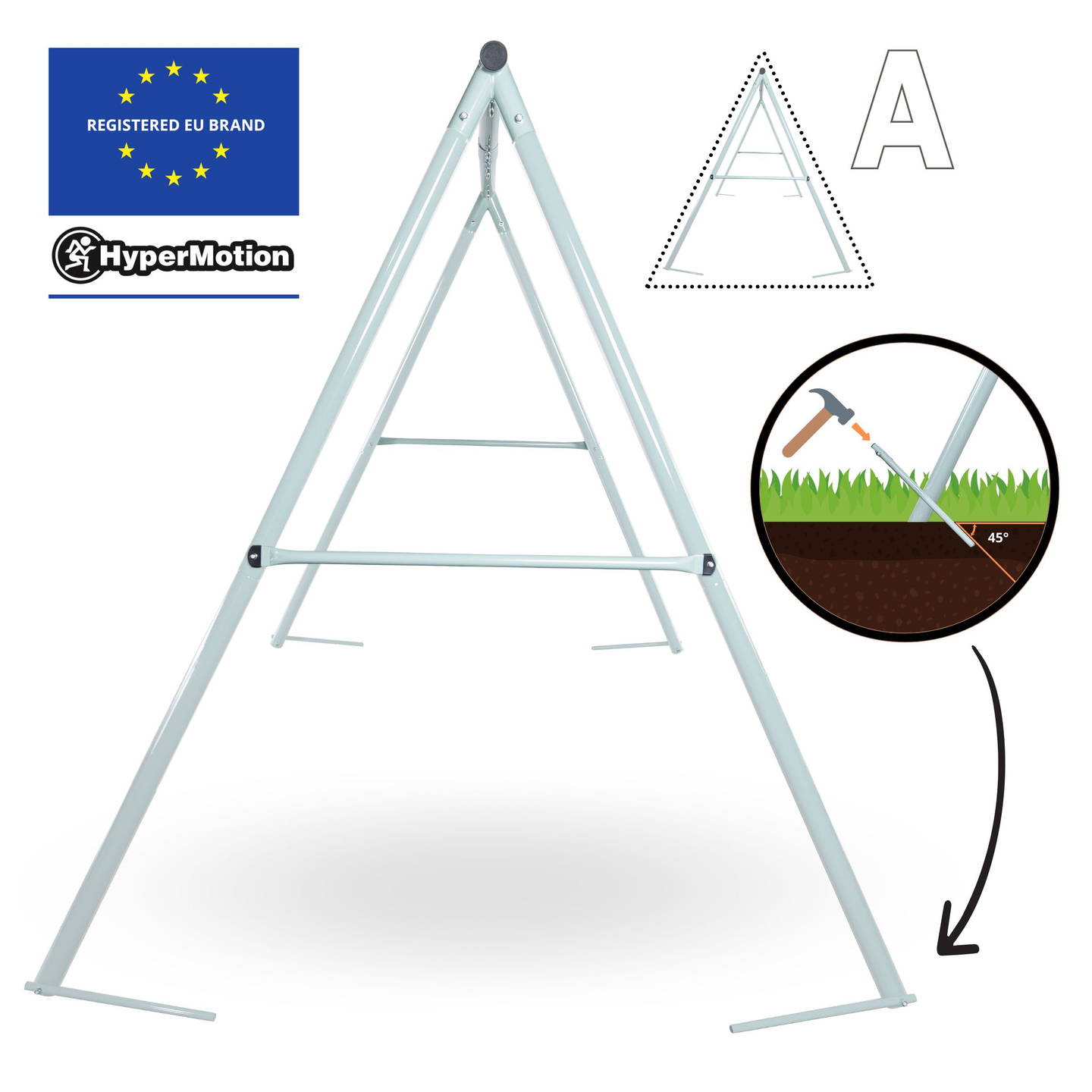 Dvojitá záhradná hojdačka s rámom a lanami - sedák a bocianie hniezdo