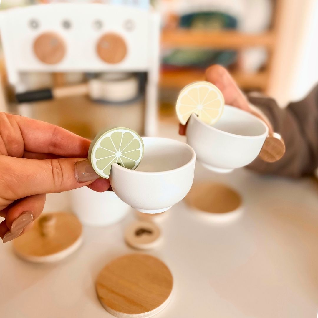 Drevený kávovar a čajovar s príslušenstvom - kaviareň