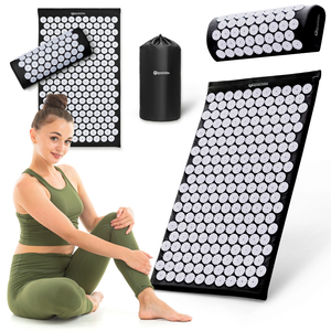 Akupresúrna podložka s vankúšom a poťahom - 72 cm HyperMotion čiernobiela