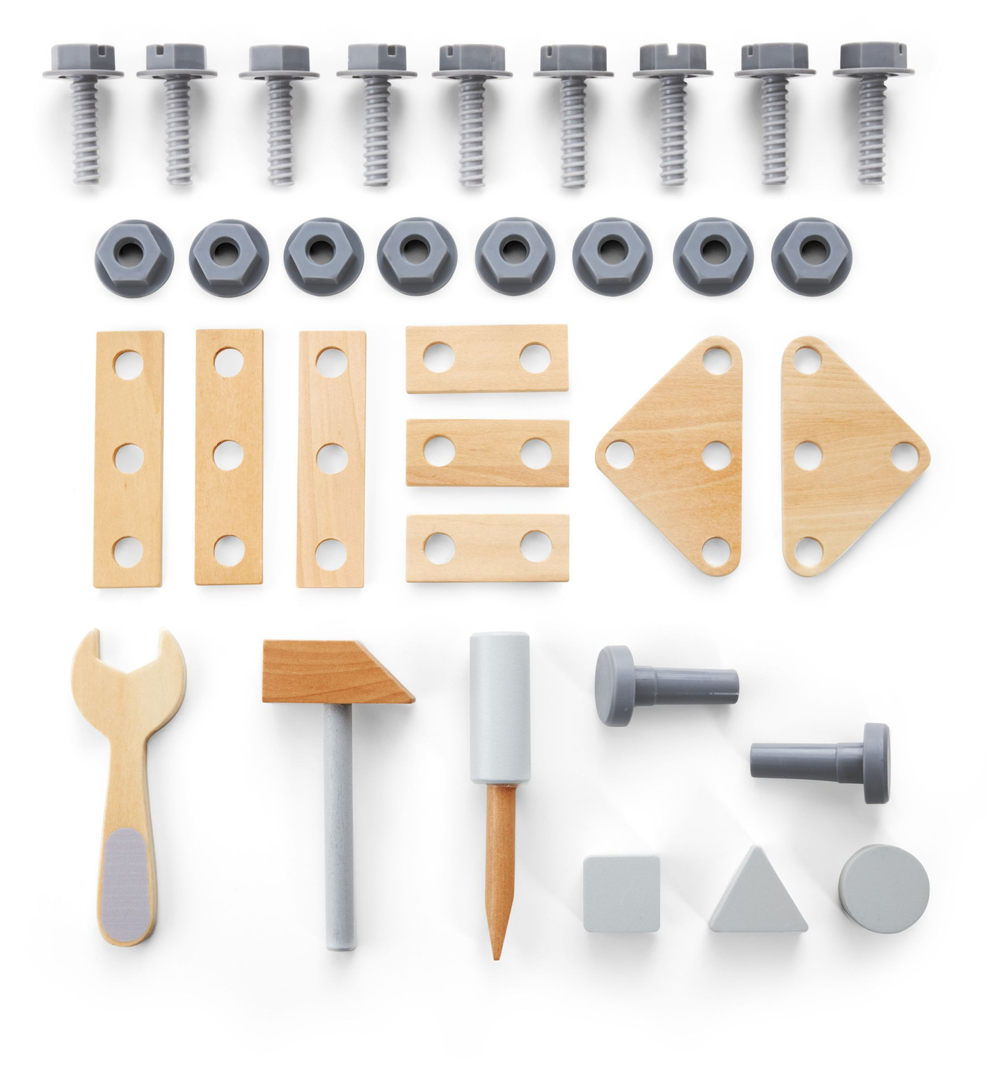 Drevené chodítko 3 v 1, tlačiareň + dielňa - 47 prvkov