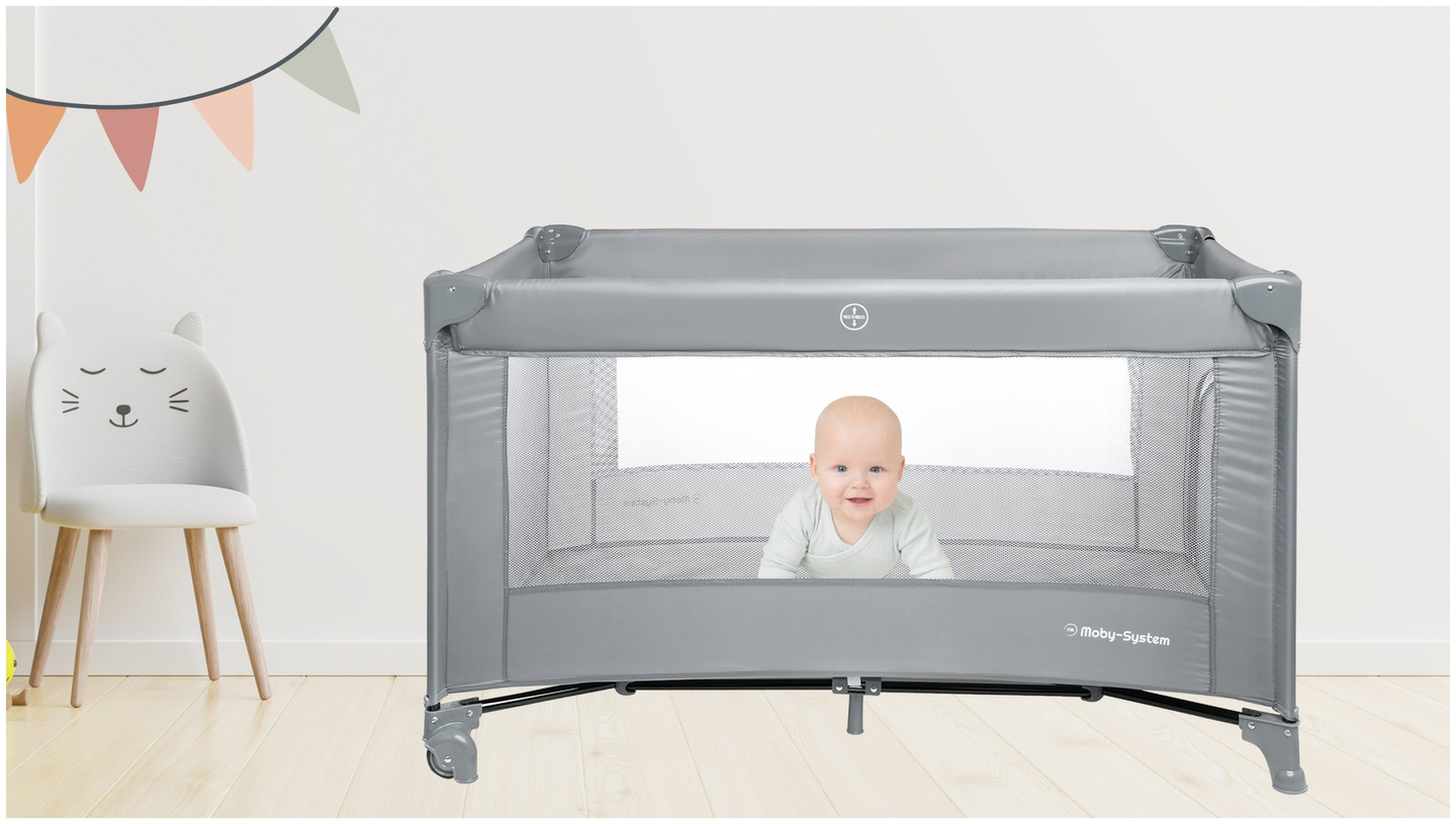 Cestovná postieľka Happy Traveller BASIC - sivá