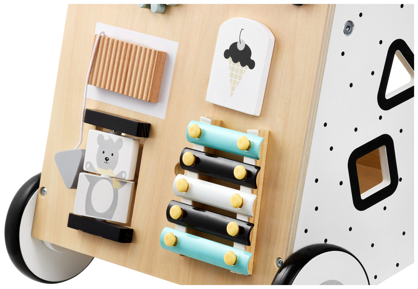 Drevené, vzdelávacie chodítko / kočík - manipulačná doska