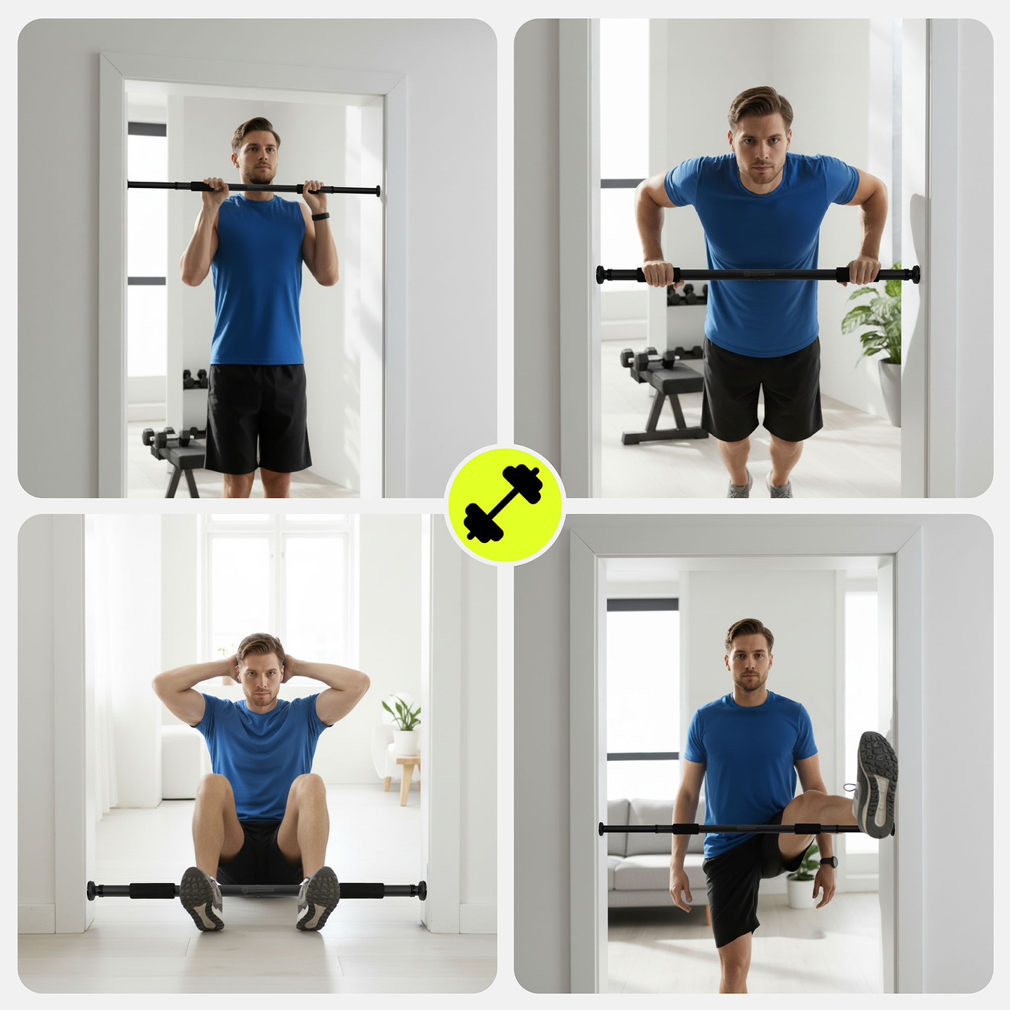 Nastaviteľná hrazda HyperMotion 80-130 cm, 150 kg, čierna