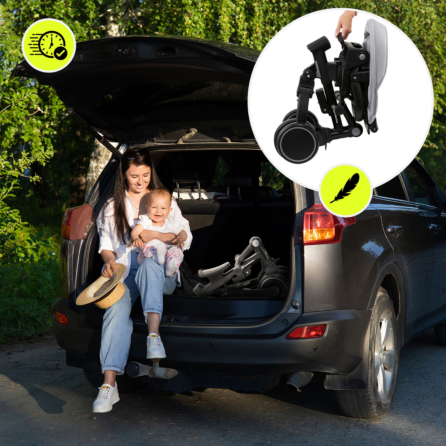 Multifunkčná trojkolka 8v1 TOBI FOREST - sivá