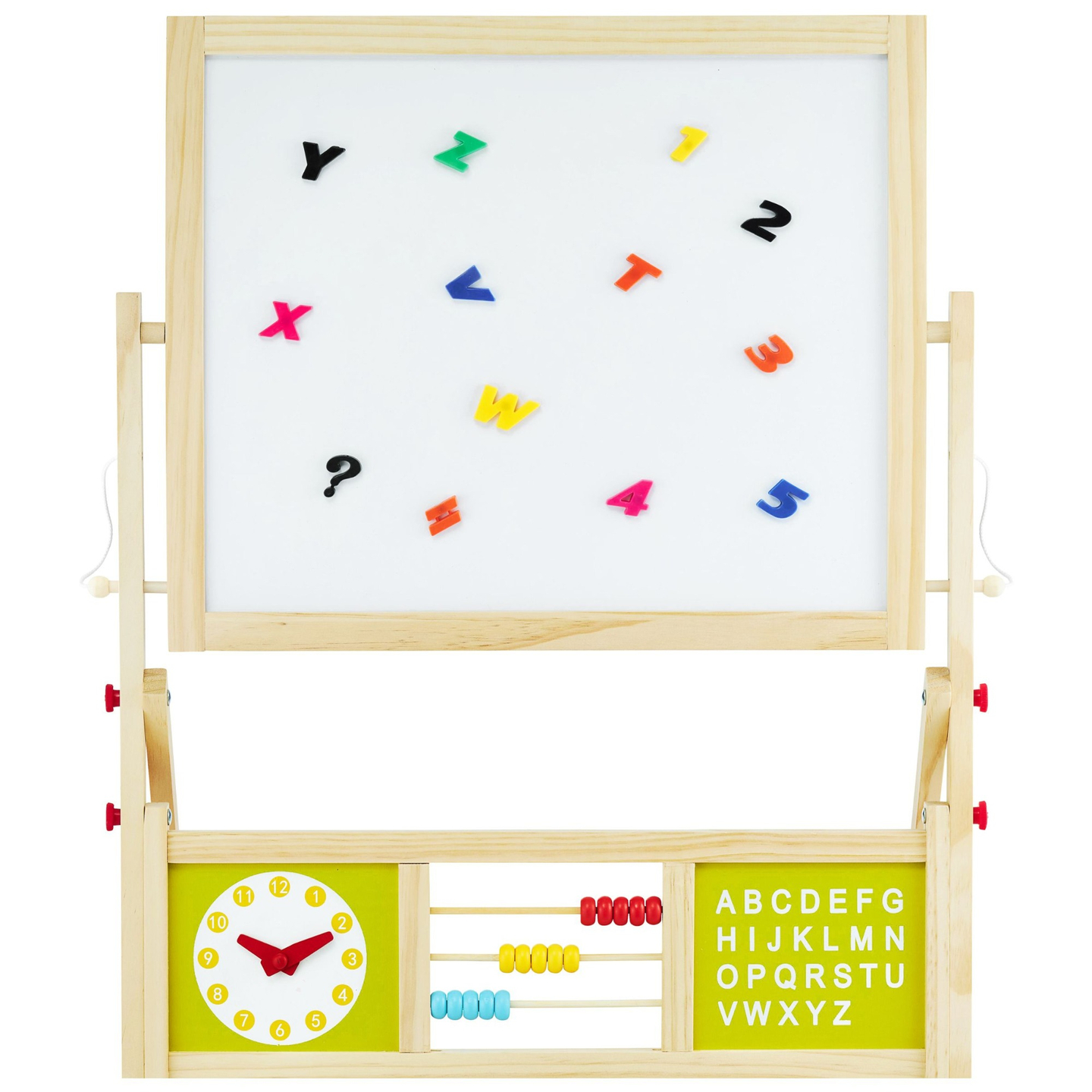 Veľká vzdelávacia obojstranná tabuľa: magnetická a kriedová - tabuľa na vymazávanie za sucha, drevená