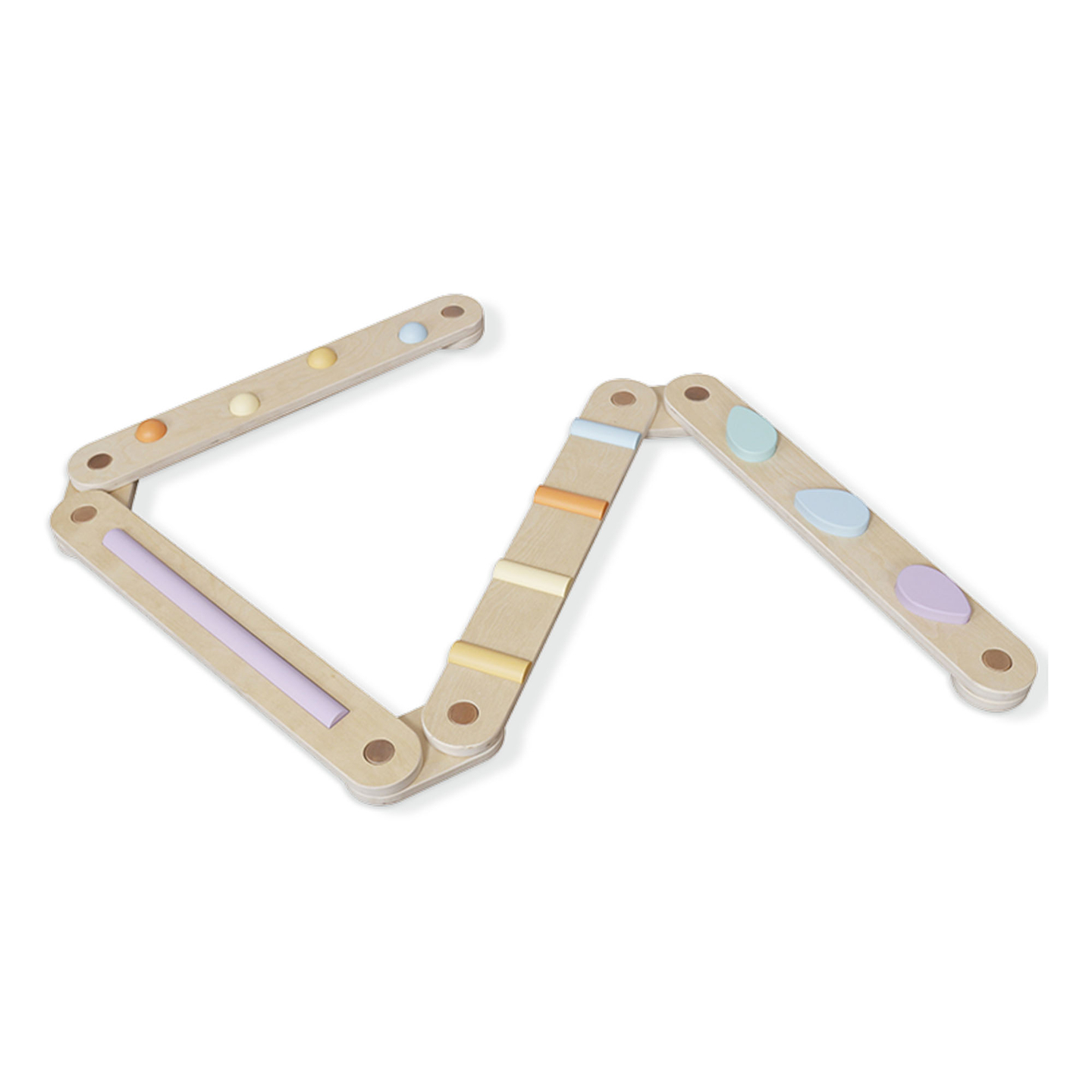 Veľký drevený senzorický chodník - balančná dráha - 9 prvkov