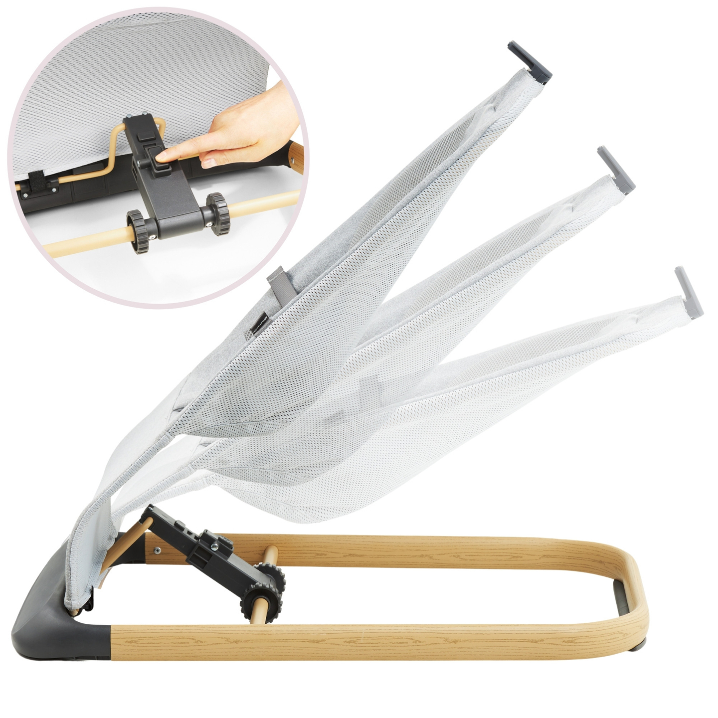 Hojdacie kreslo 2 v 1 Moby-Systém LILY - sivé