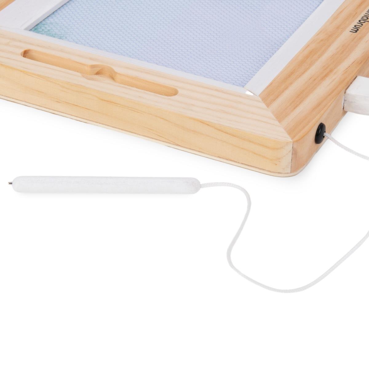 Drevený zošit s pečiatkami - doska na kreslenie