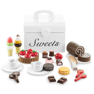 Drevená krabica na rezanie cukroviniek, cukráreň