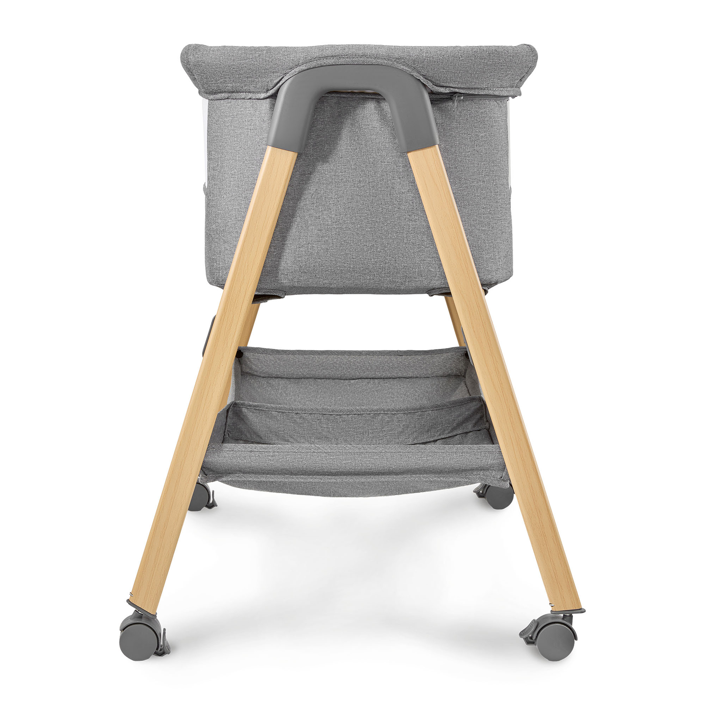 Detská postieľka, voľne stojaca, cestovná postieľka, kolíska s matracom - sivá