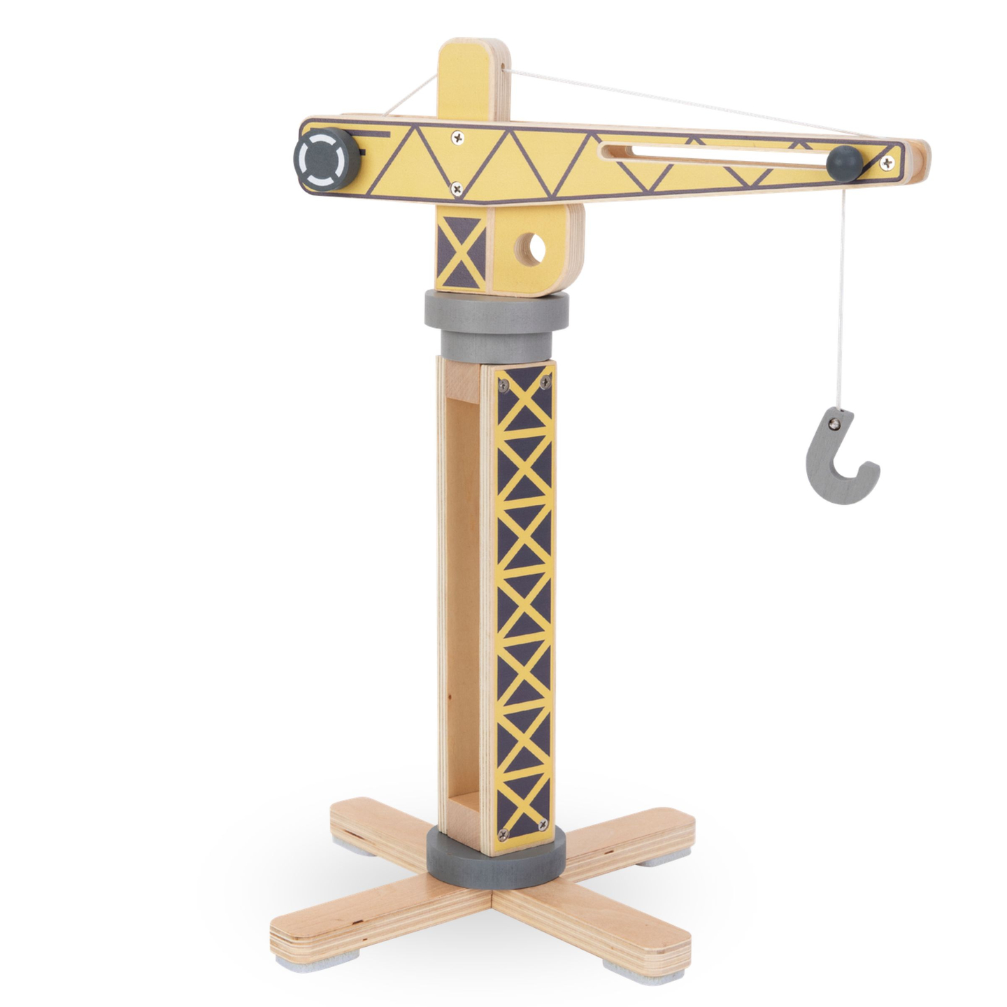 Drevené stavenisko s veľkým mobilným žeriavom a vozidlami, vežový žeriav