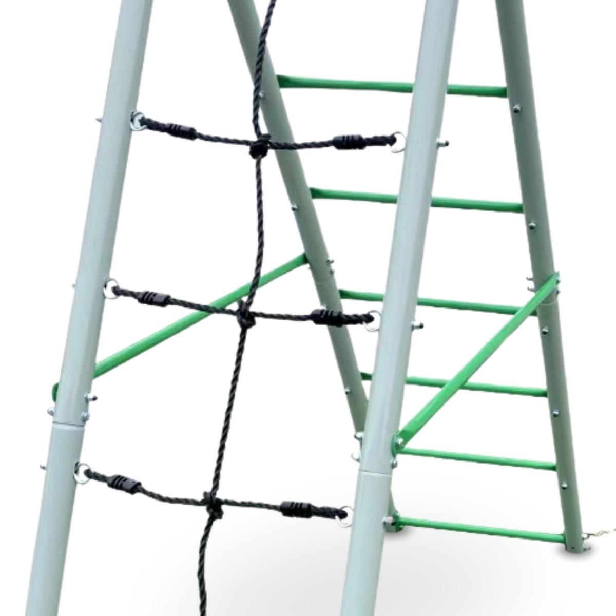 XL záhradné ihrisko pre deti s hojdačkou bocianie hniezdo, rebríkom a sieťou na šplhanie