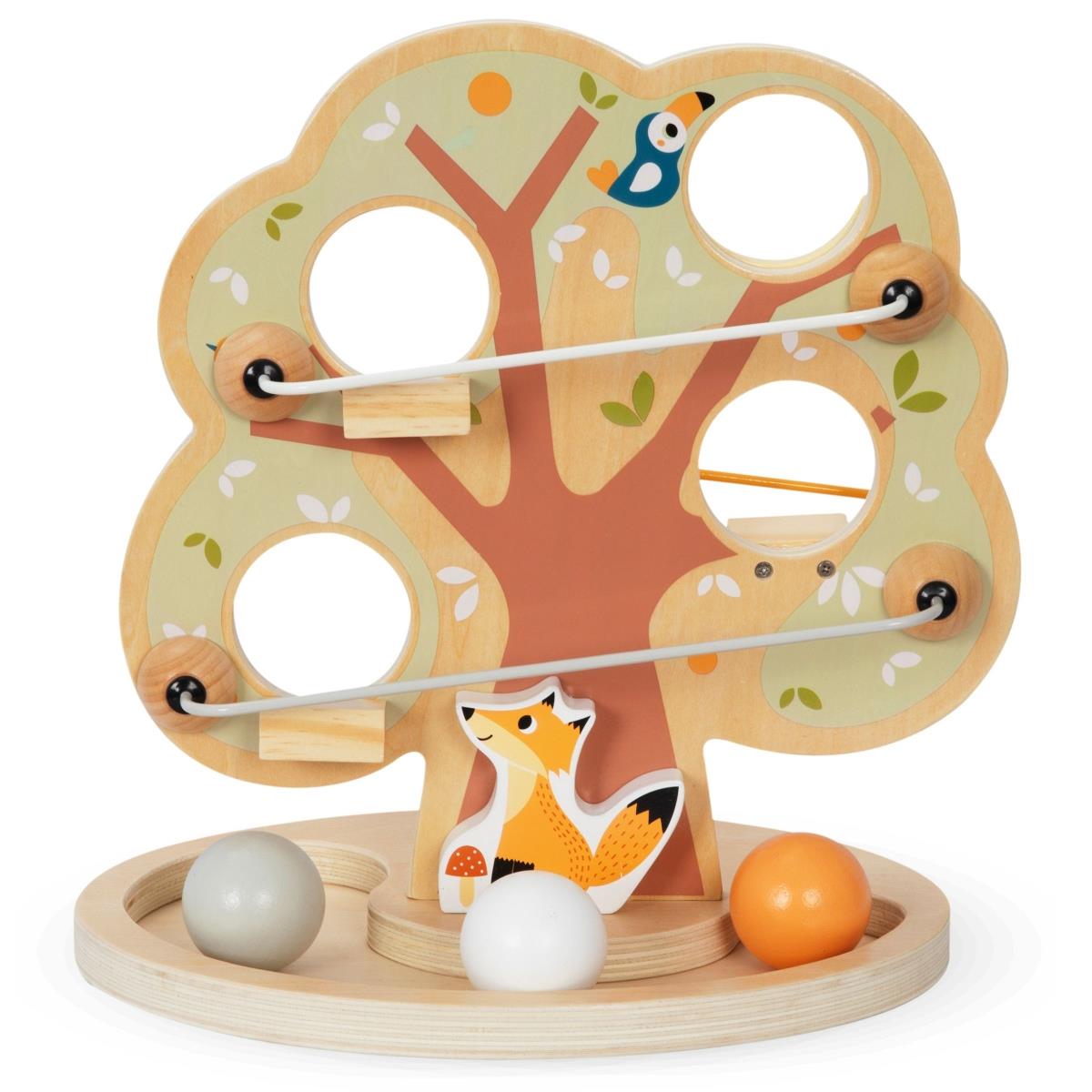 Drevená guľôčková šmýkačka - Zelený strom