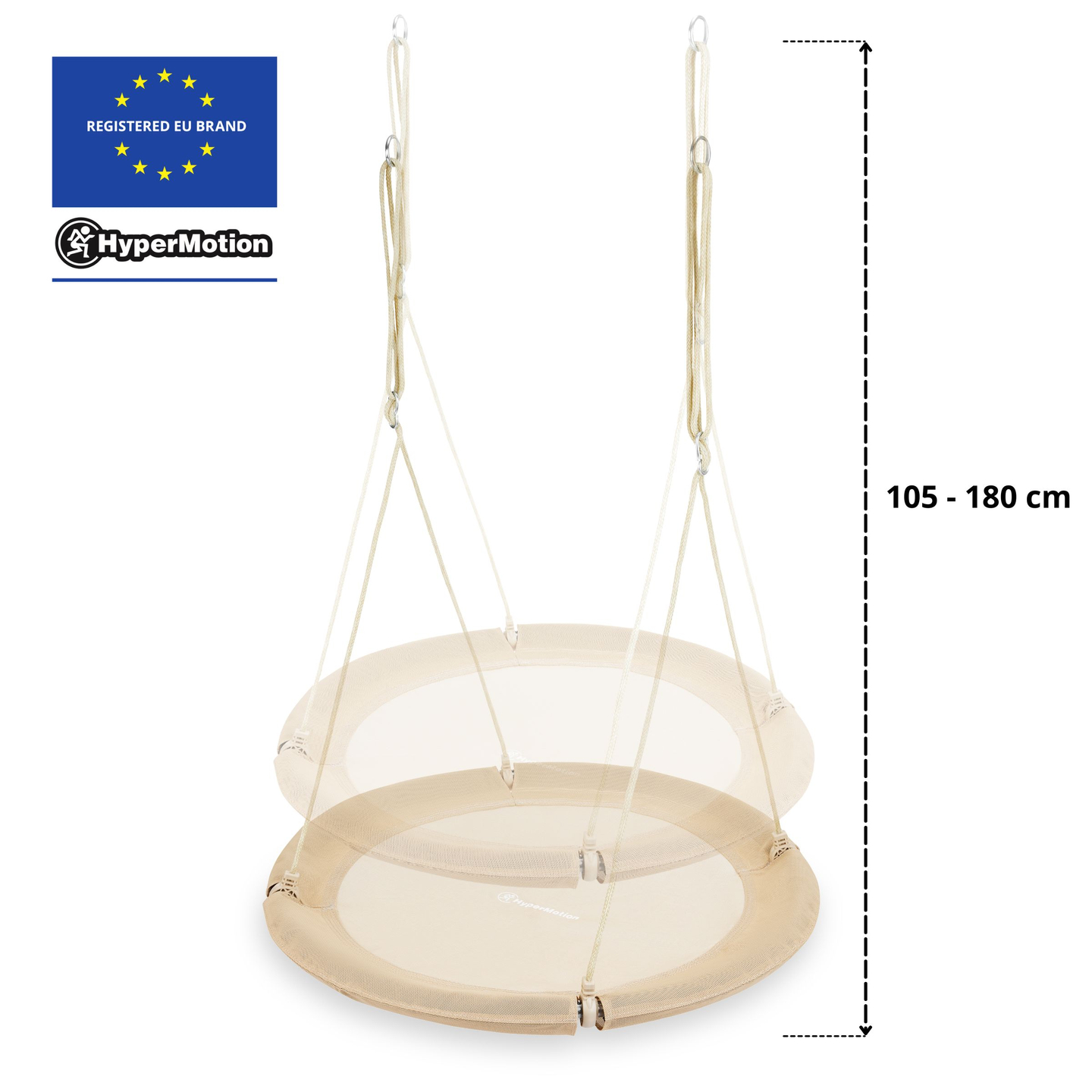 Hojdačka HyperMotion Bocianie hniezdo - priemer 100 cm, béžová farba