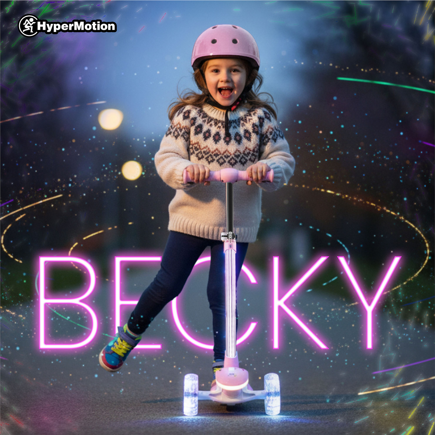 Balančná kolobežka HyperMotion BECKY - RGB LED osvetlenie, ružová