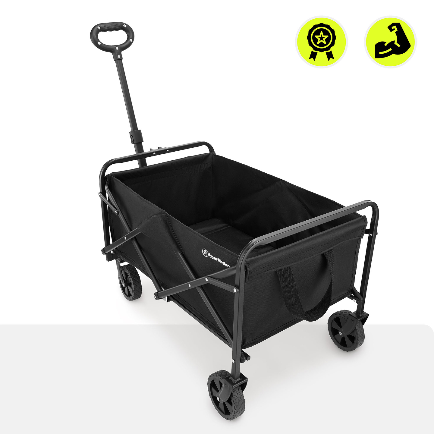 Skladací plážový vozík HyperMotion - čierny, 80 kg
