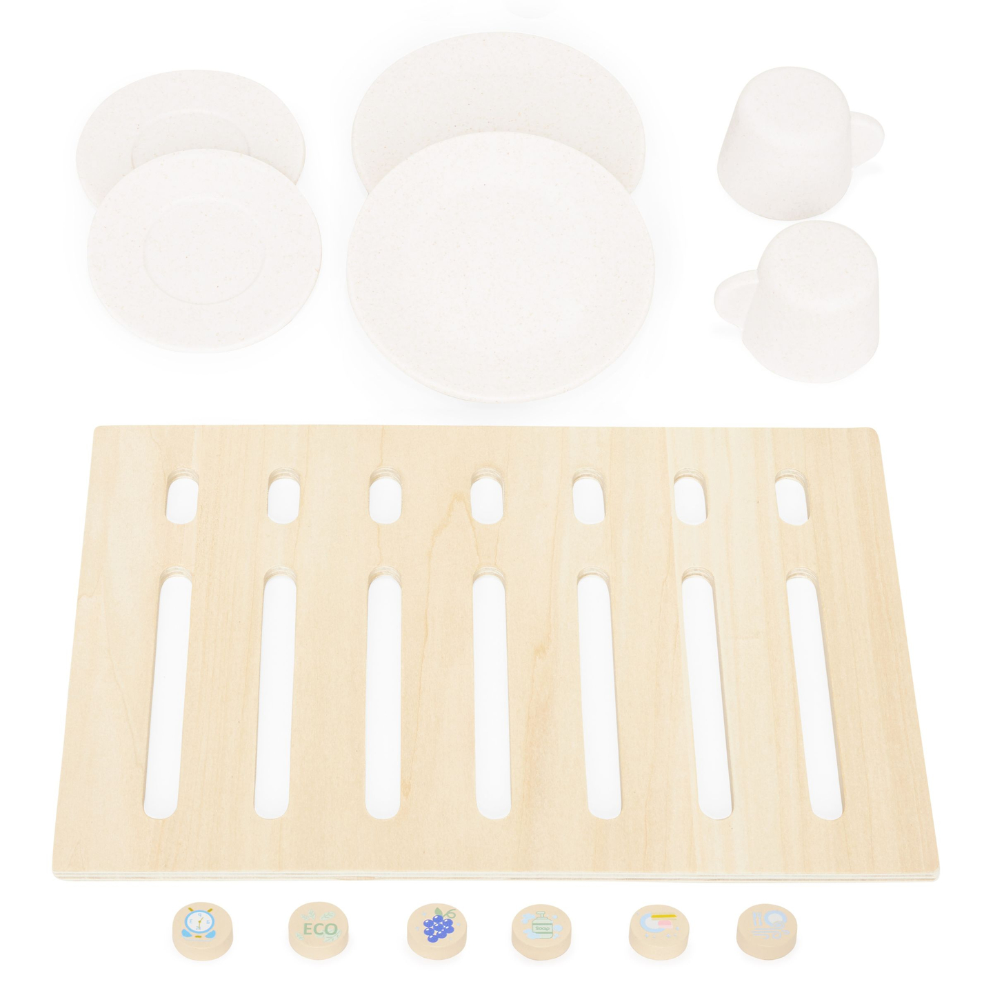 Drevená umývačka riadu s príslušenstvom