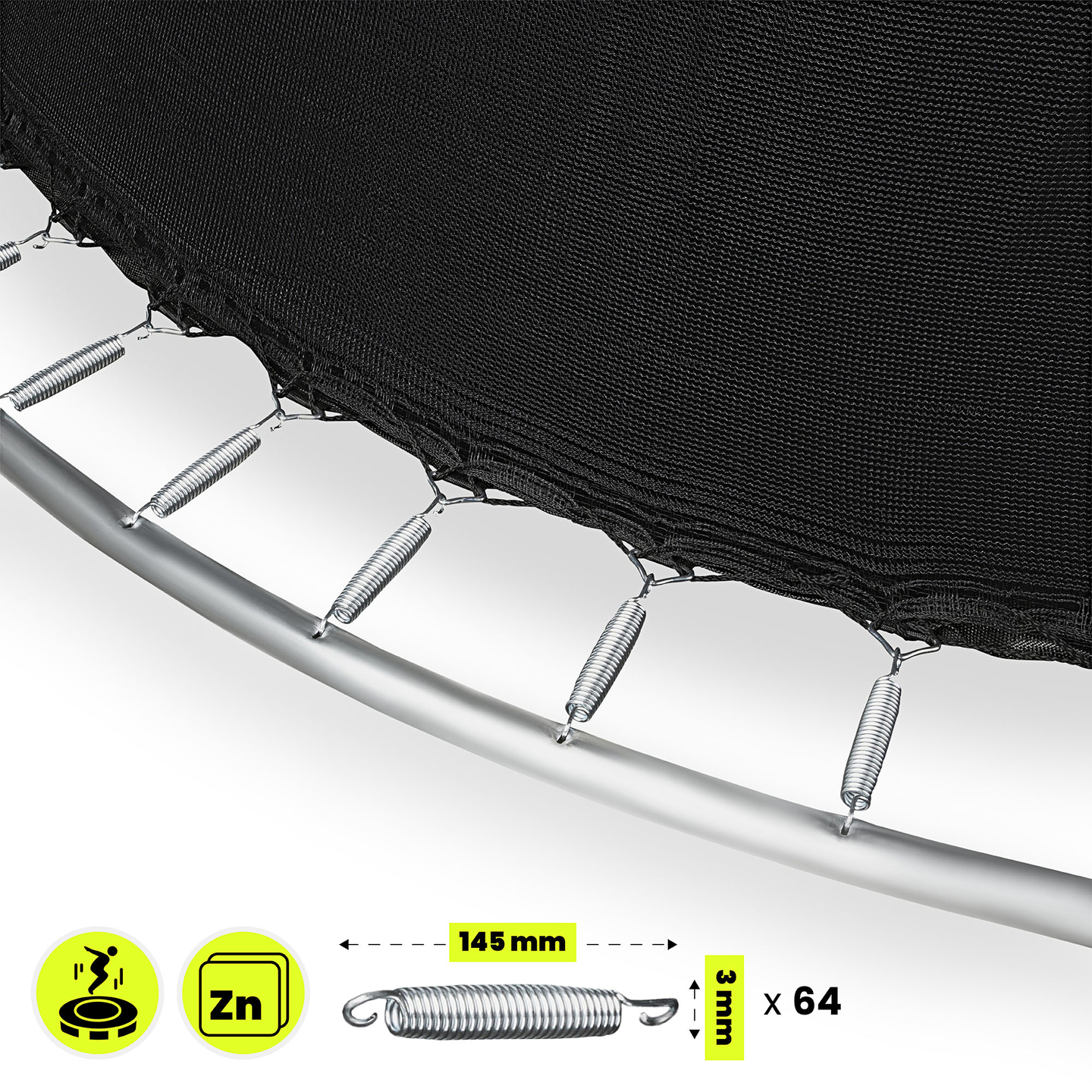 XXL záhradná trampolína pre deti HyperMotion - 366 cm 12FT - s rebríkom a vnútornou sieťou - pre dom a záhradu - max 150 kg