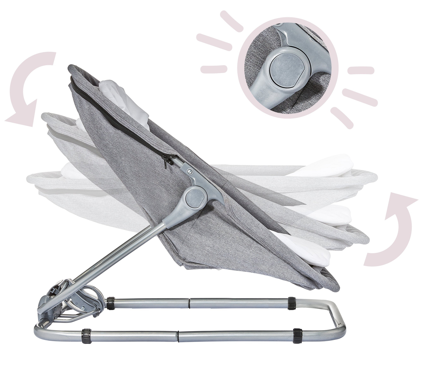 Lehátko + plávacie sedadlo + detská postieľka 3 v 1 - Moby-System MILA