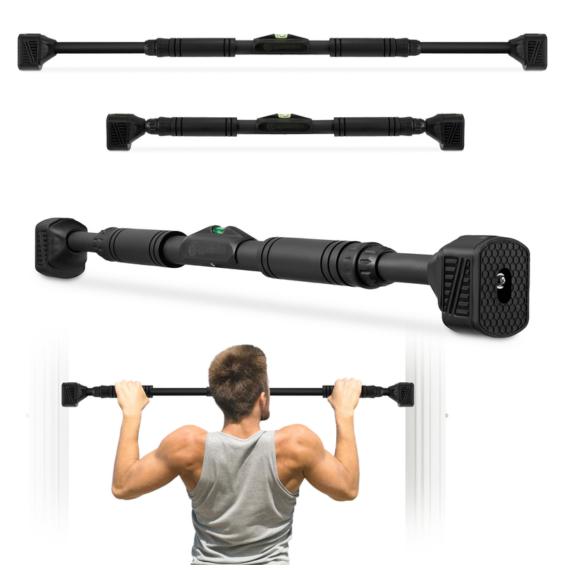 Nastaviteľná hrazda HyperMotion 74-100 cm, 200 kg, čierna