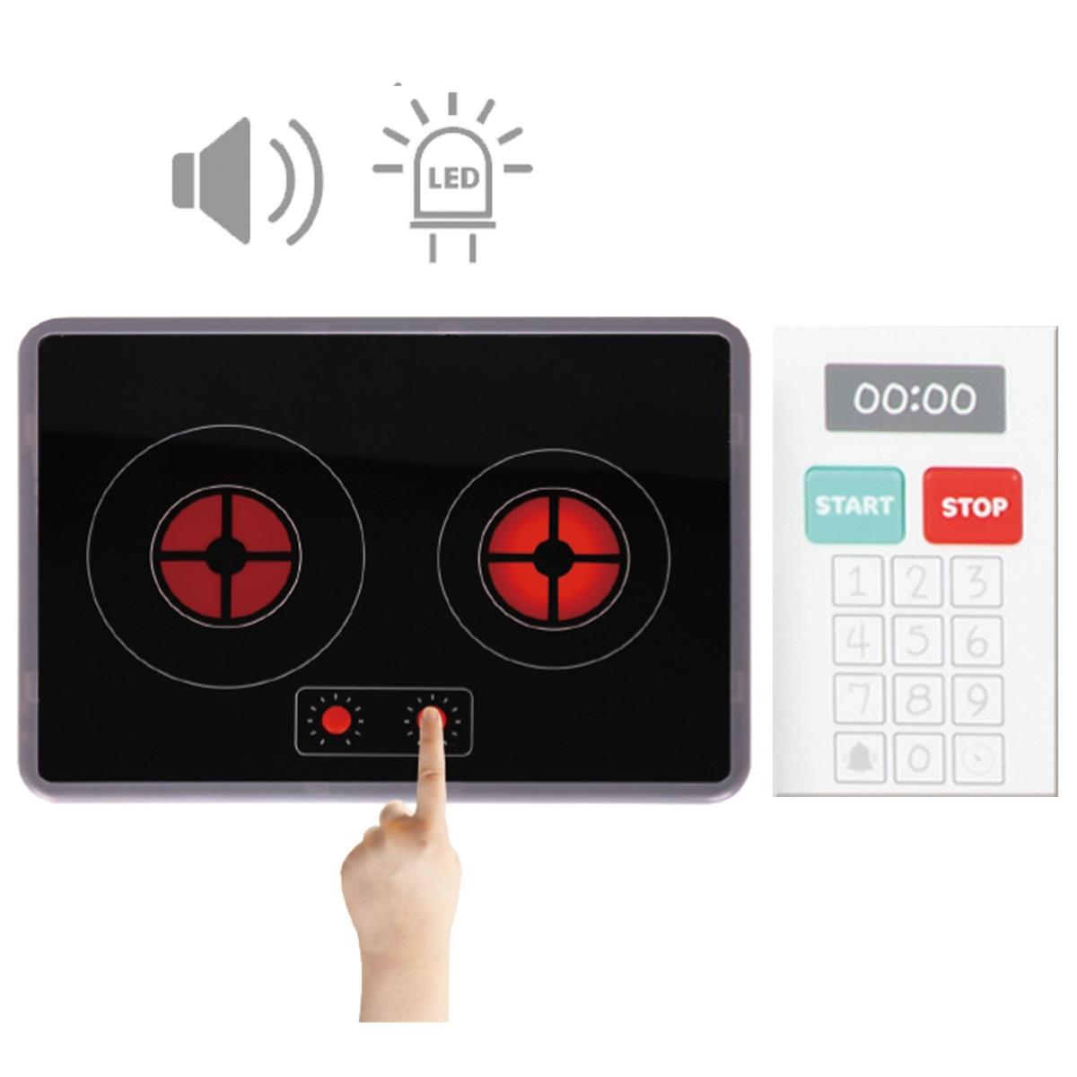 Drevená interaktívna rohová kuchyňa XXXL s chladničkou, mikrovlnnou rúrou, rúrou, práčkou a príslušenstvom - prírodná