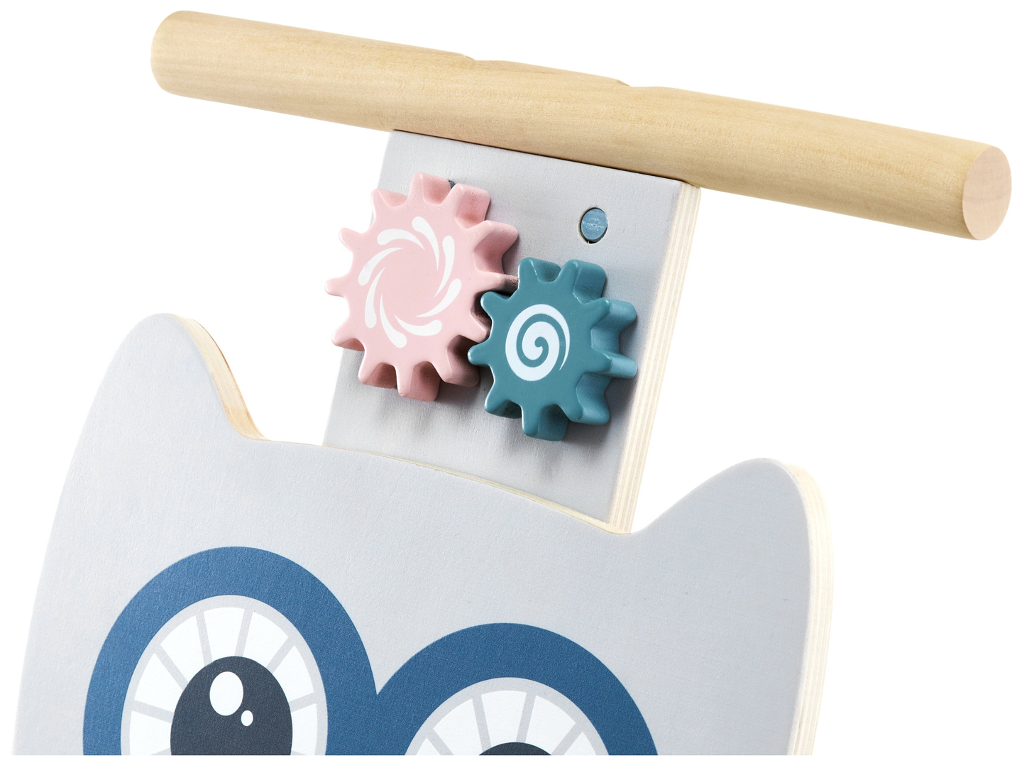 Drevené multifunkčné chodítko - odrážadlo - kočík s blokmi - Sova