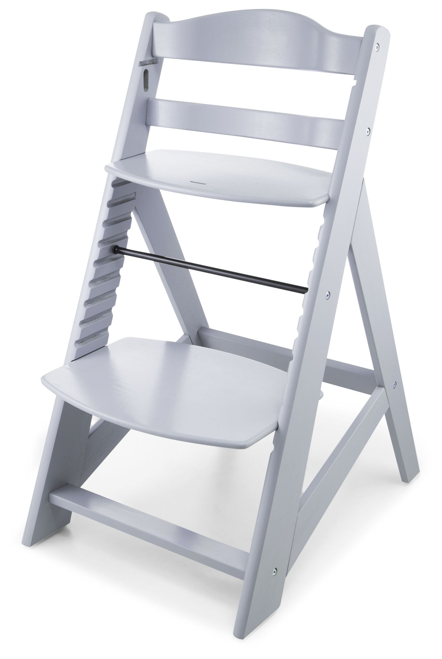 Drevená stolička na kŕmenie Moby-System WOODY - sivá farba