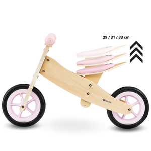 Drevená trojkolka a balančný bicykel 2v1 - HyperMotion PERCY - ružová