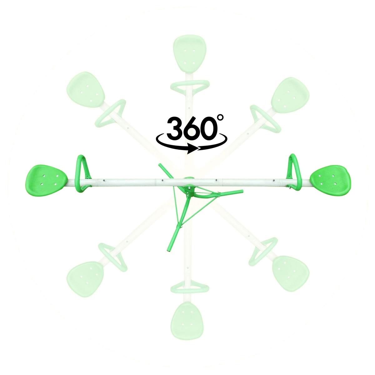 Záhradná hojdačka 2 v 1, kladina pre 2 osoby s 360-stupňovou funkciou kolotoča