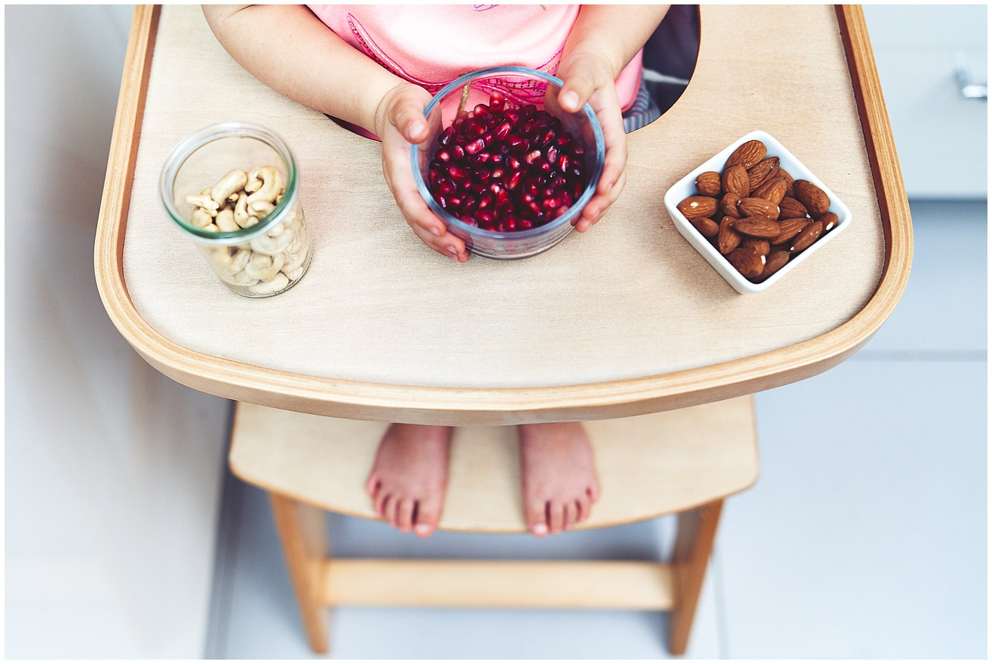 Drevená stolička na kŕmenie Moby-System WOODY - farba prírodného dreva