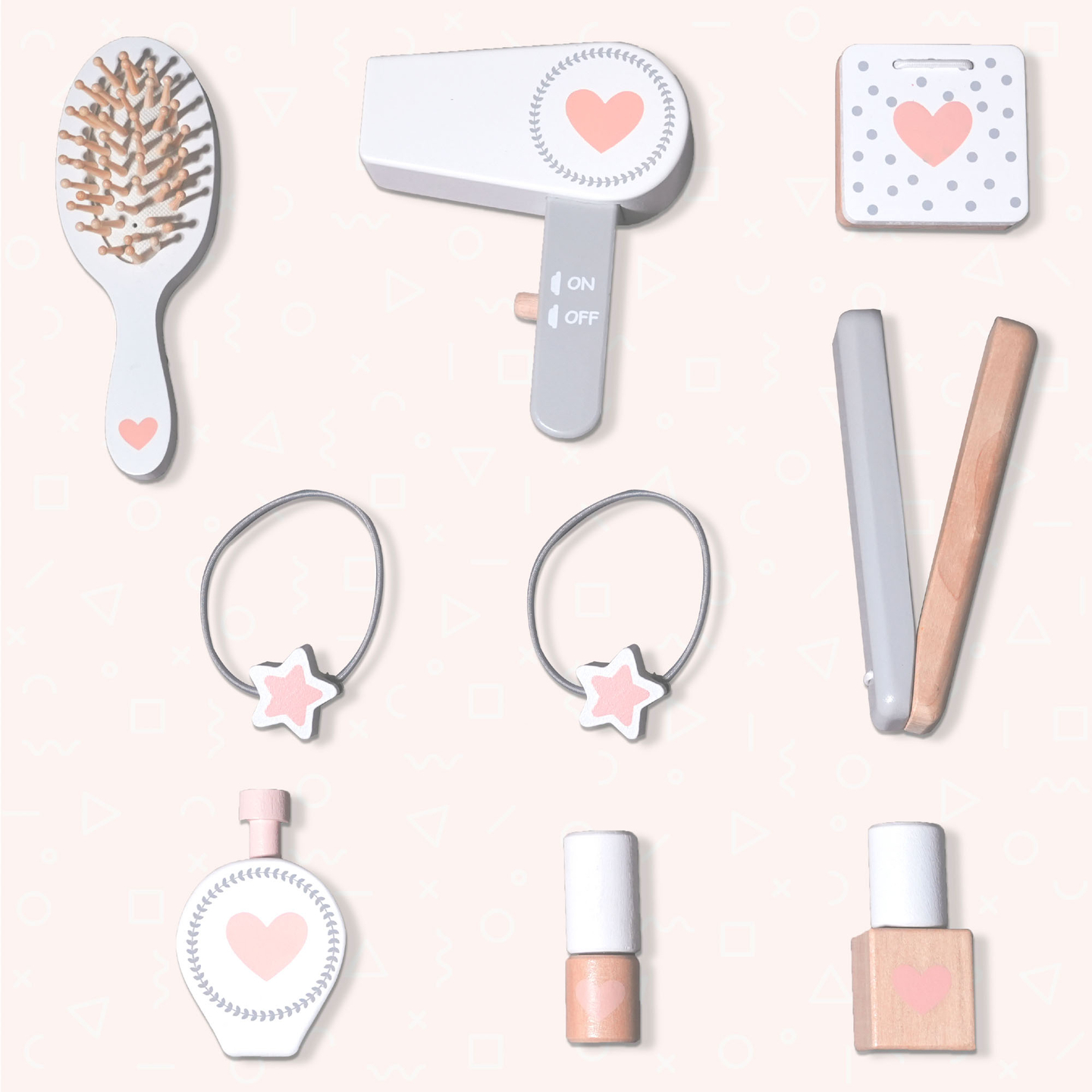 Drevený detský toaletný stolík so stoličkou, príslušenstvom a LED osvetlením