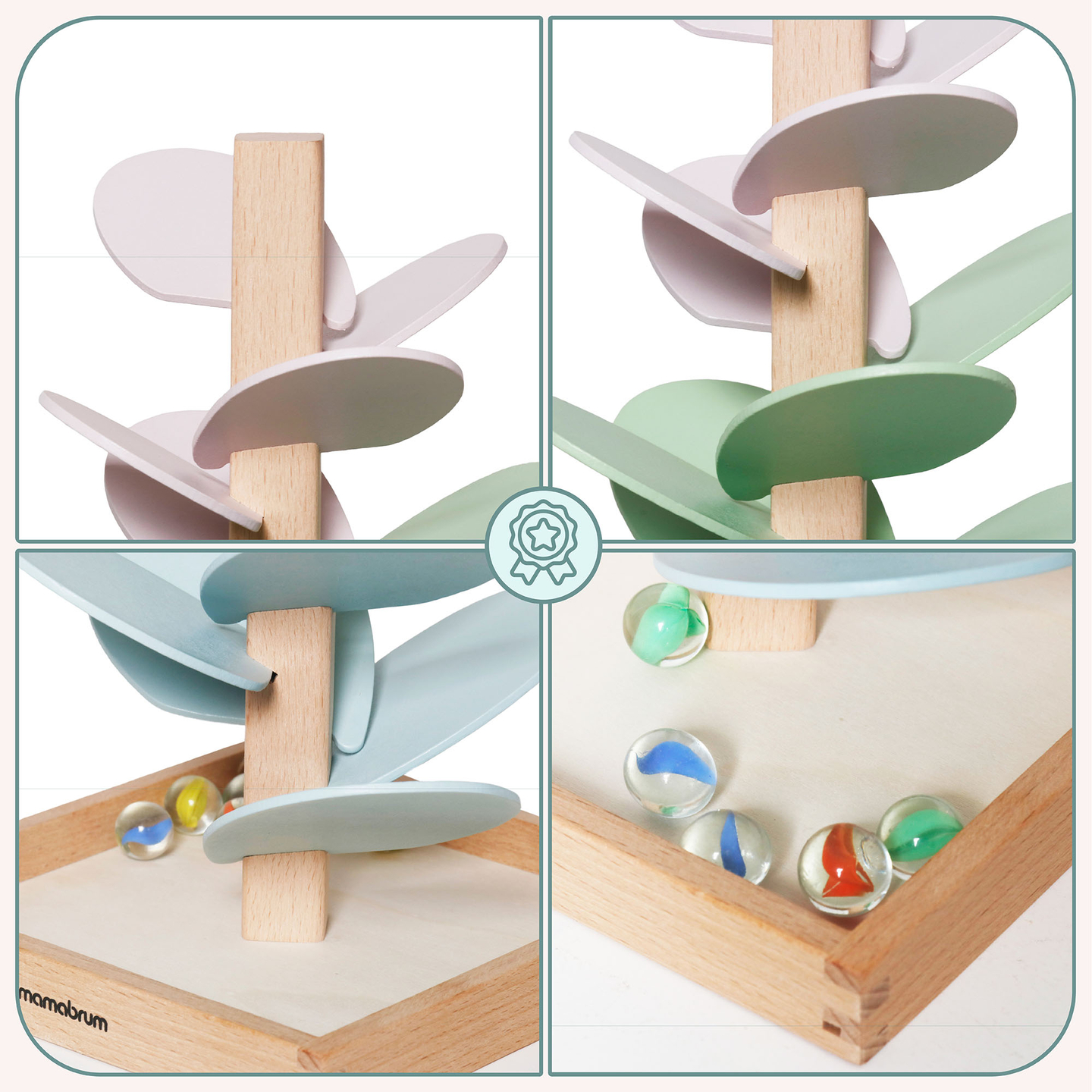 Drevený kulodróm - zvukový strom s guľôčkami