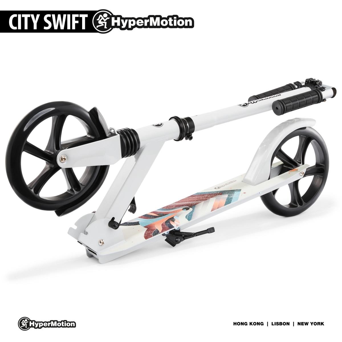Dvojkolesová kolobežka pre mladých dospelých - s tlmičom - Hypermotion CITY SWIFT Winter Fox - 100 kg