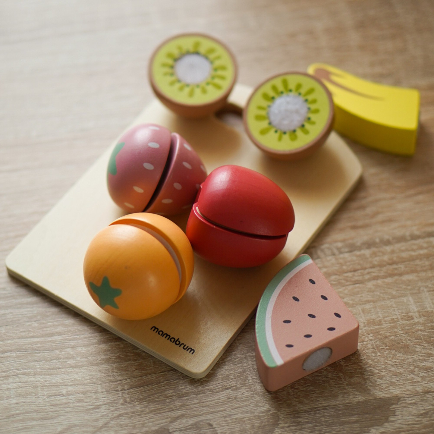 Drevené krájanie ovocia - sada