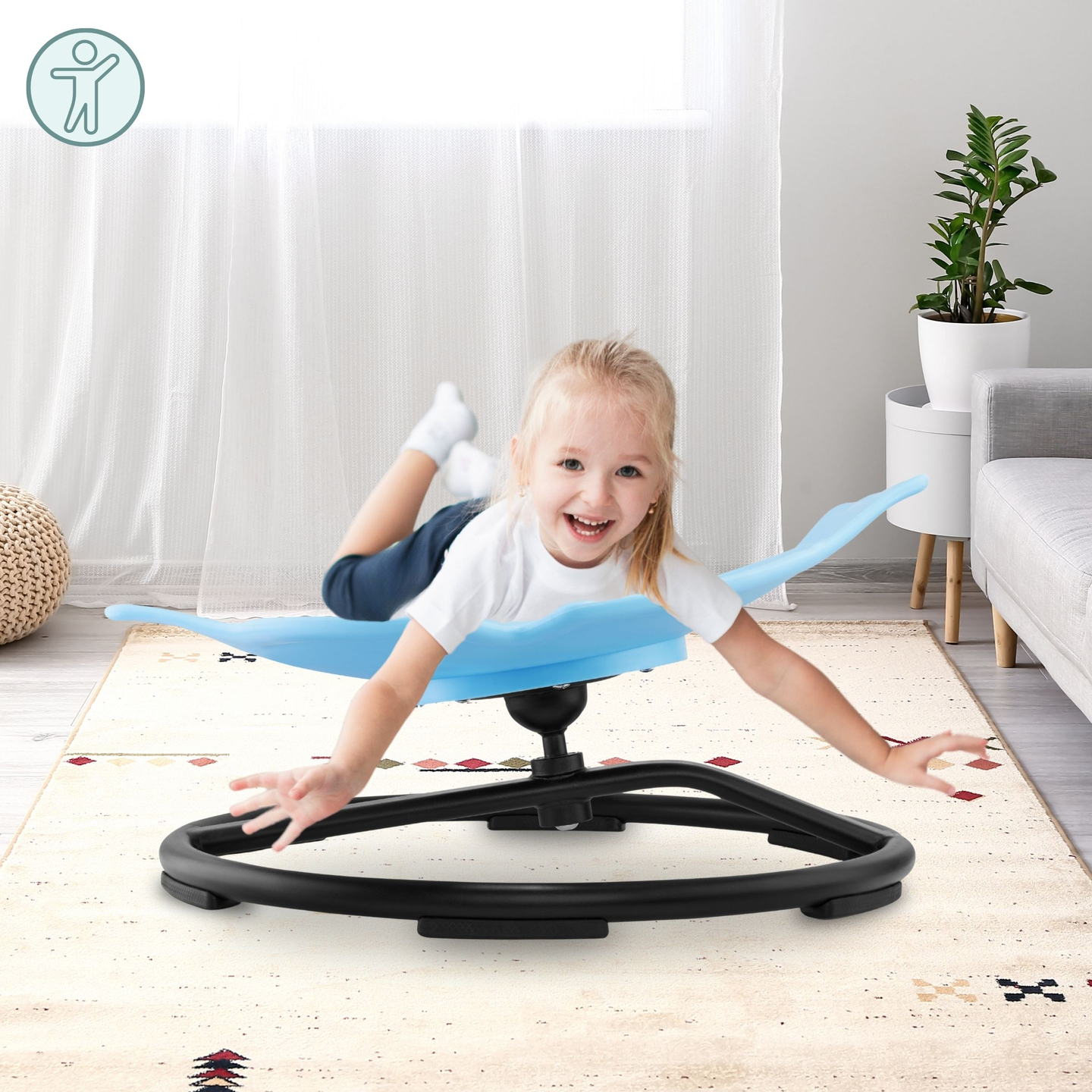 Mini kolotoč pre deti Ryba - modrý