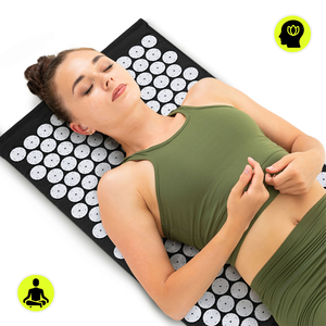 Akupresúrna podložka s vankúšom a poťahom - 72 cm HyperMotion čiernobiela