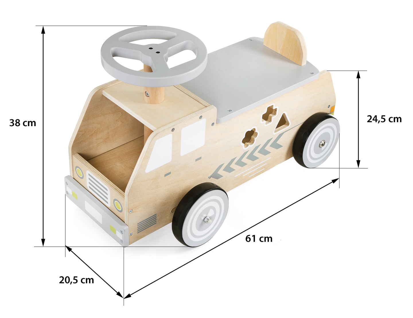 Drevený bicykel, auto, auto s blokmi