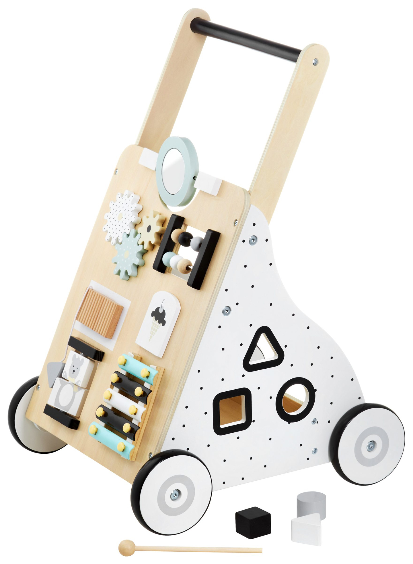 Drevené, vzdelávacie chodítko / kočík - manipulačná doska