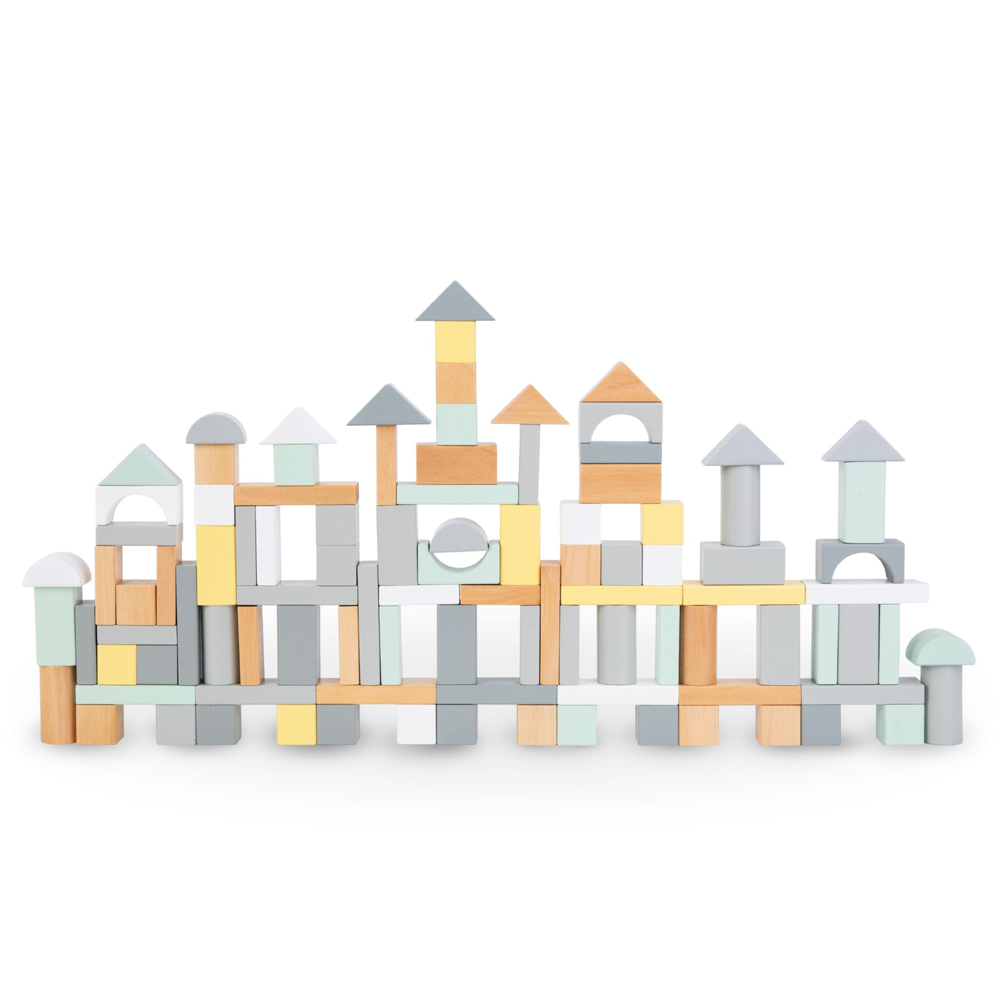 Pastelové drevené bloky - sada 100 XL kusov