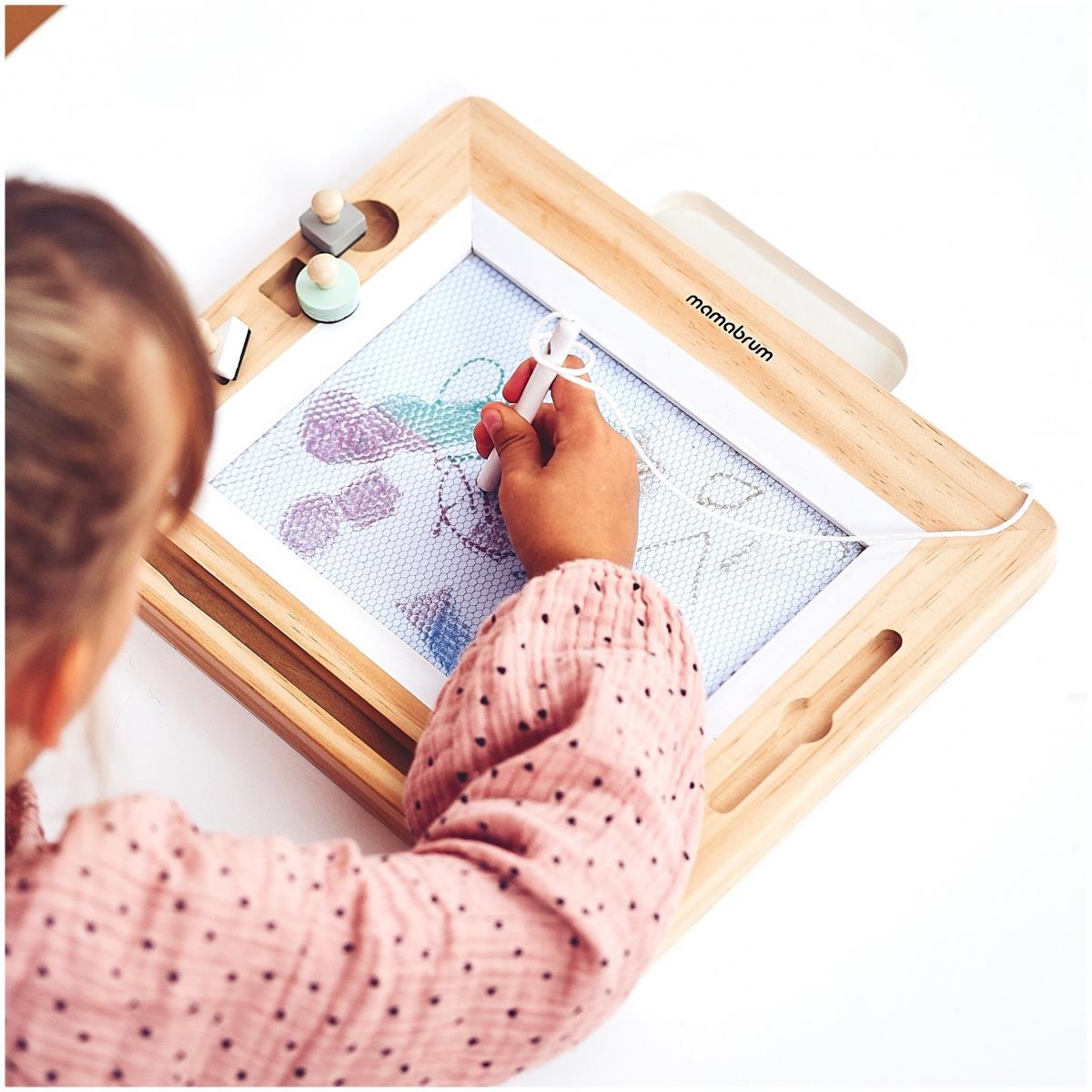 Drevený zošit s pečiatkami - doska na kreslenie