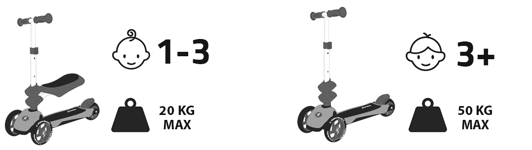 Balančná trojkolka HyperMotion 3in1 - modrá