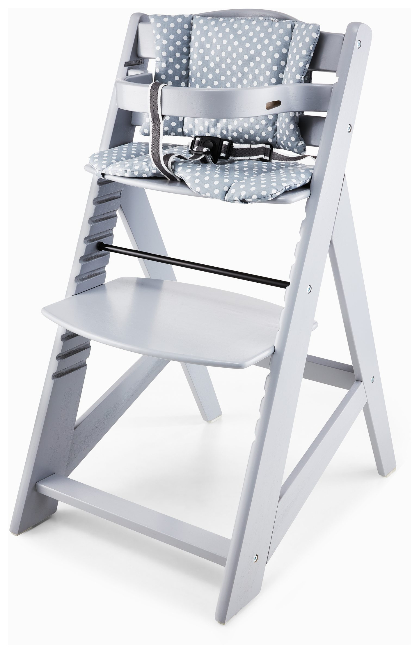 Drevená stolička na kŕmenie Moby-System WOODY - sivá farba