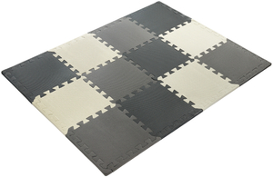 Penové puzzle 12ks. - vzdelávacia penová podložka 120 x 90 x 1.2cm s lemom - sivá
