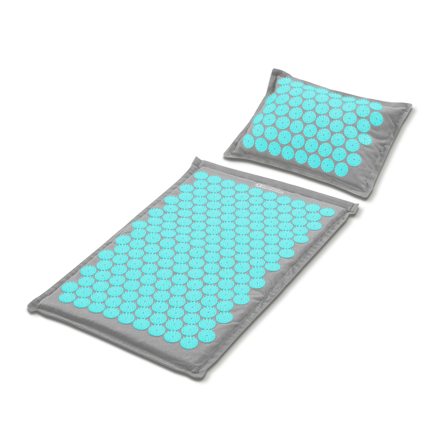 EKO ľanová akupresúrna podložka s kokosovým vláknom a pohánkovým vankúšom – 68 cm HyperMotion sivo-mätová