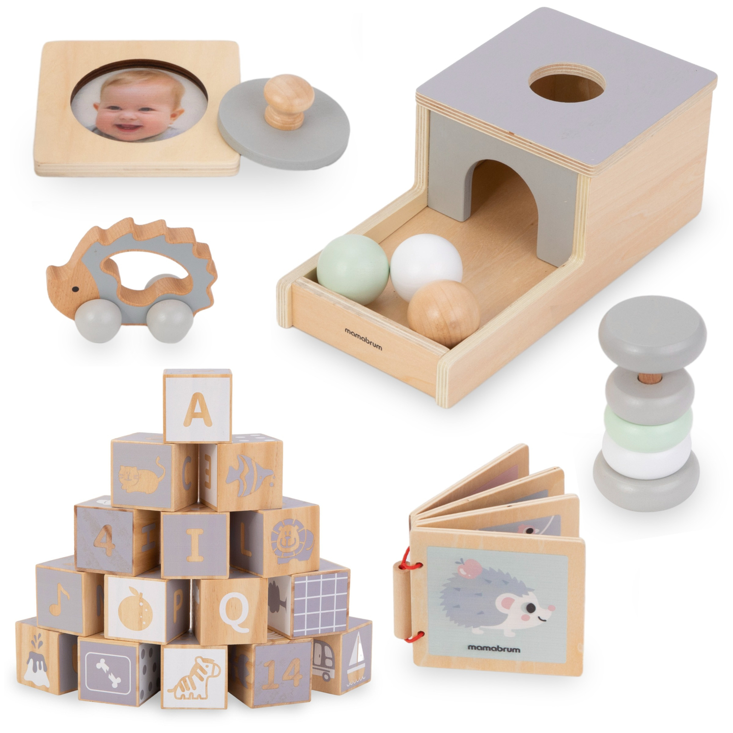 Montessori vzdelávací box pre bábätká - 6 hračiek