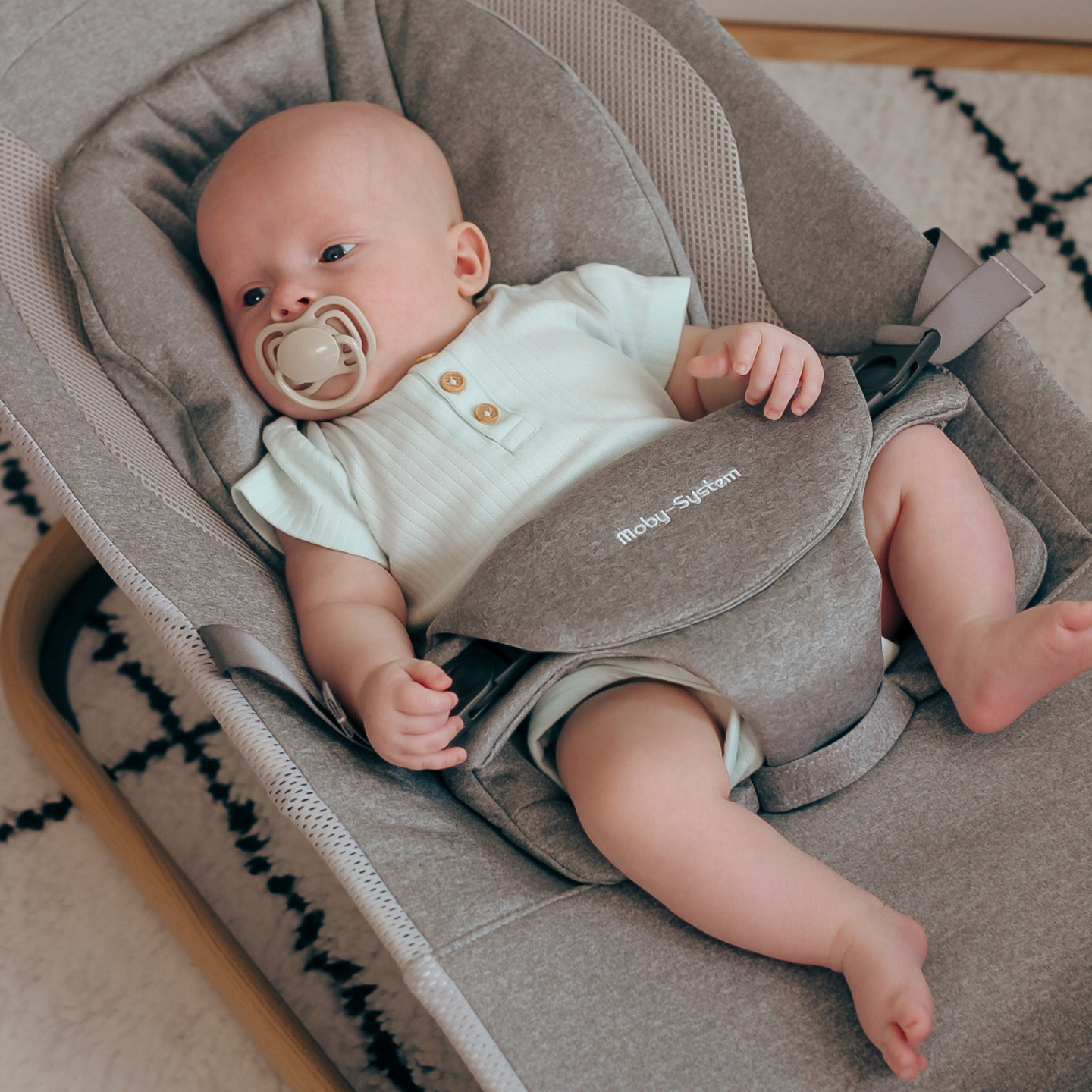 Hojdacie kreslo 2 v 1 Moby-Systém LILY - sivé