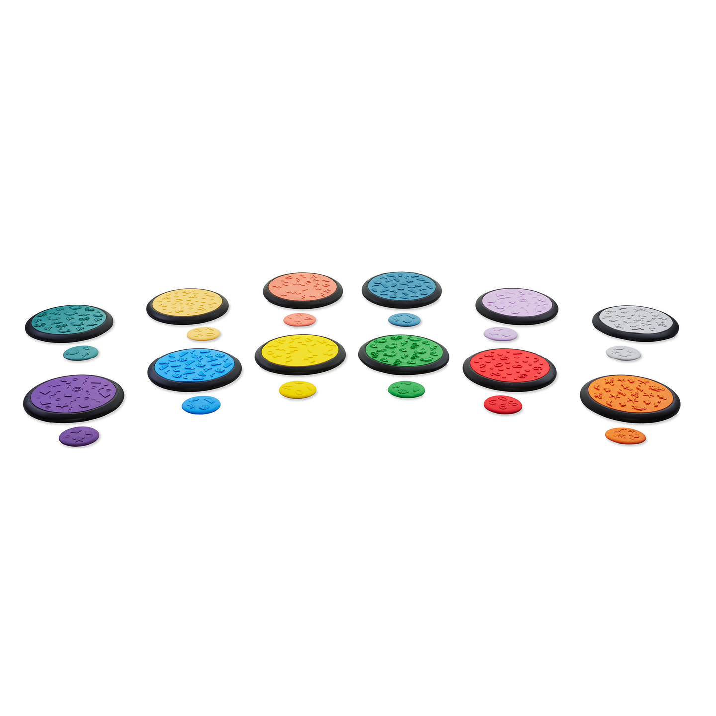 Farebné senzorické disky pre deti - 24 kusov