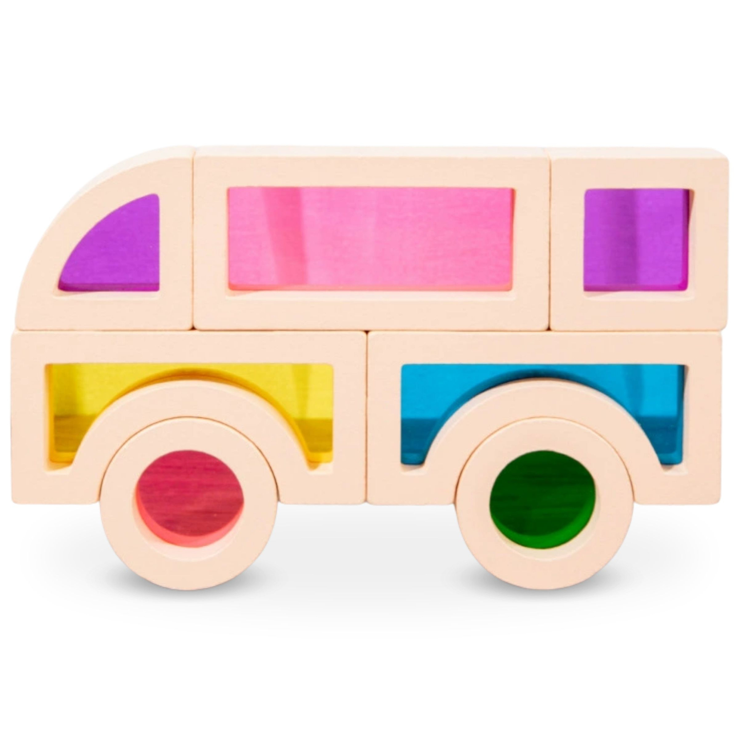 Dúhové drevené kocky - 25 prvkov