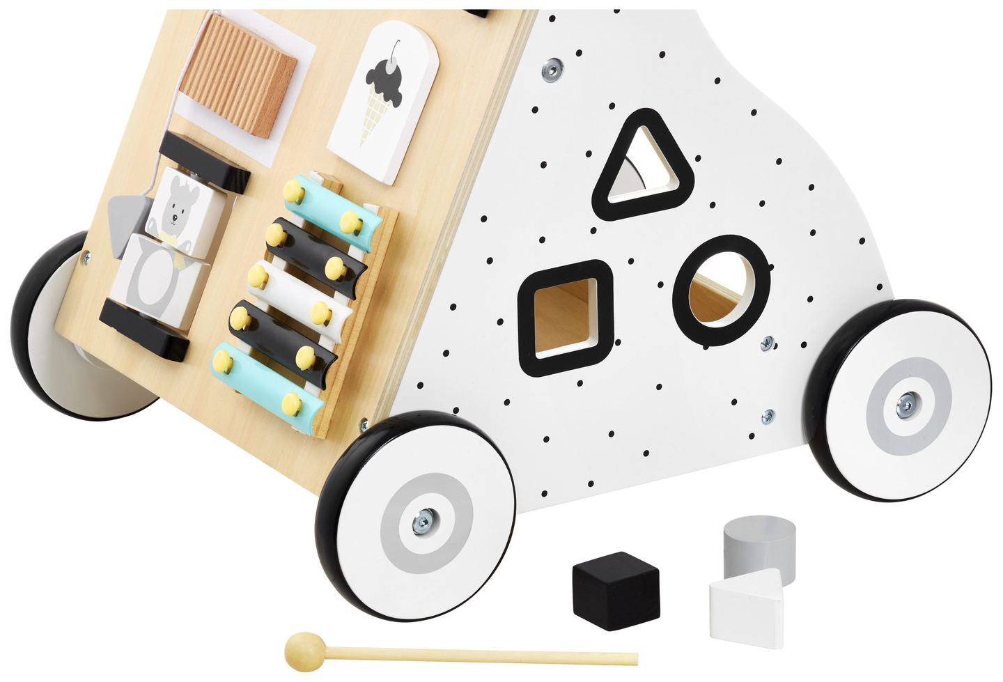 Drevené, vzdelávacie chodítko / kočík - manipulačná doska