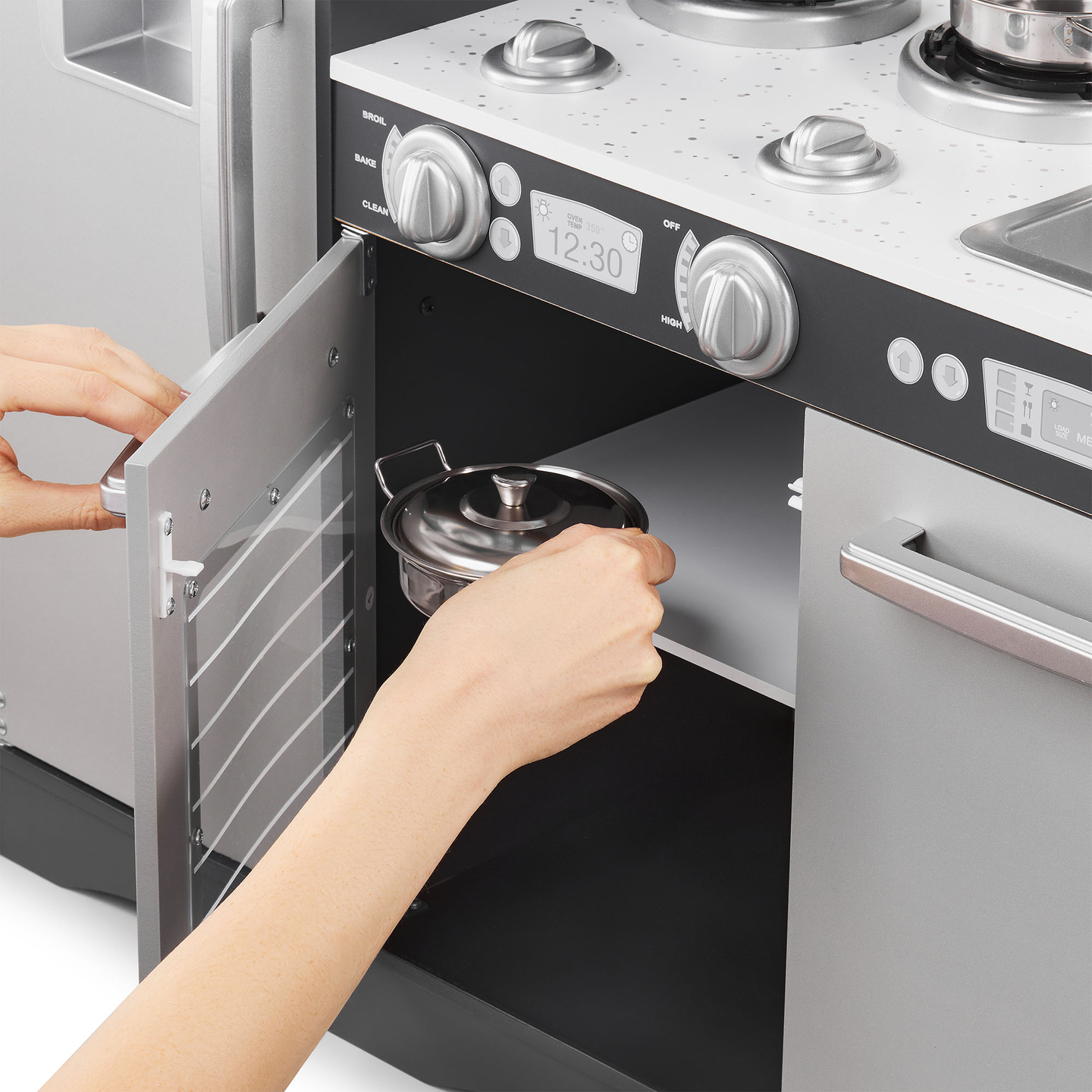 Drevená kuchyňa XXL s LED osvetlením, zásterou a príslušenstvom